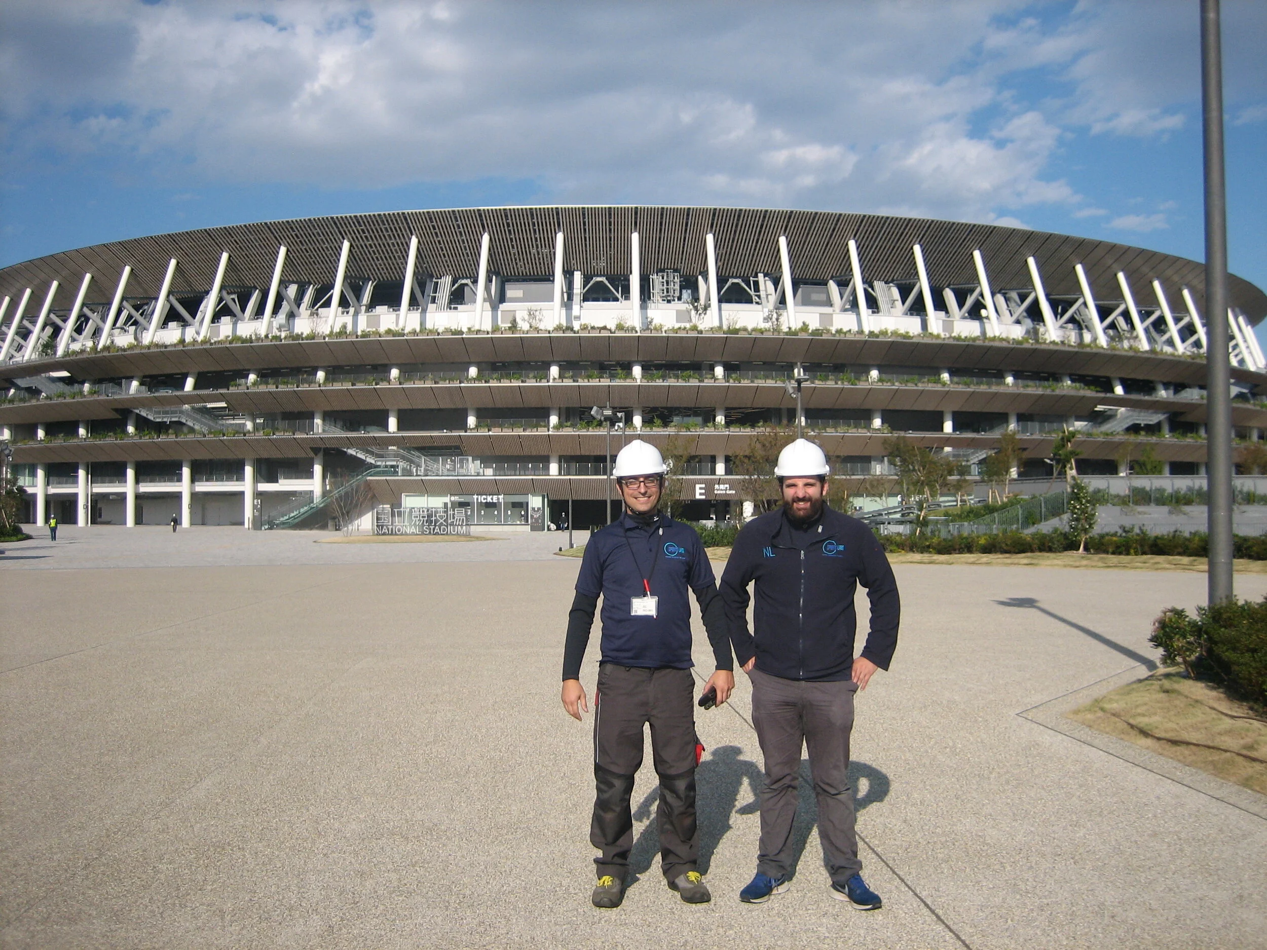 Sports Labs Test Team at Tokyo National Stadium: Gastone Cristini (ITALY) & Neale Lees (UK).